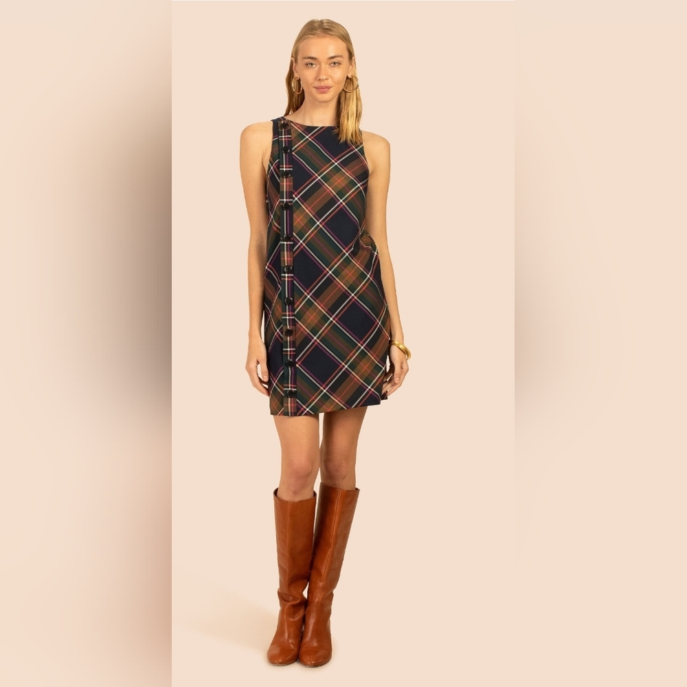 Trina Turk Multicolor Plaid Mini Dress